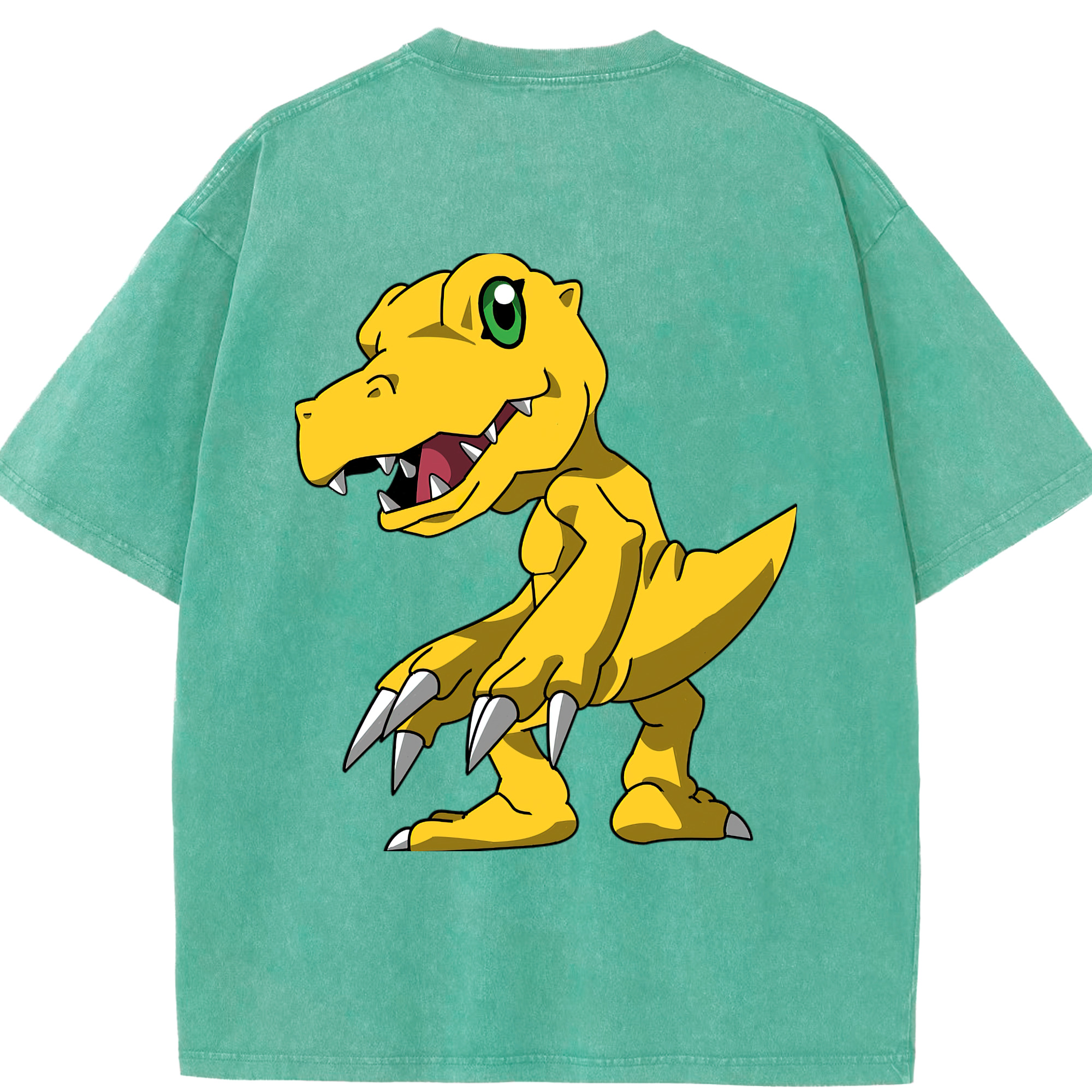 （画像用） Digimon デジタルモンスター/デジモン 綿100% ヴィンテージ風 半袖Tシャツ（背面プリント）